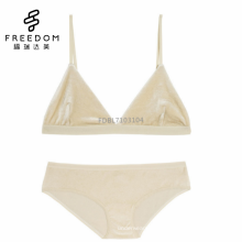 Súper cómodo indio sexy girls nuevo diseño triángulo inalámbrico simple terciopelo bralette sujetador y bragas foto